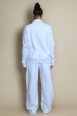 Brooklyn Half Zip Relaxed Fit Sweatshirt in Grey