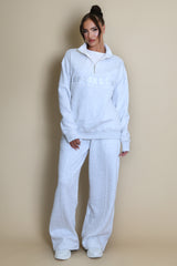 Brooklyn Half Zip Relaxed Fit Sweatshirt in Grey