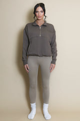 Half Zip Santa Monica Sweatshirt in Brown