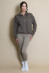 Half Zip Santa Monica Sweatshirt in Brown