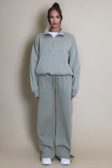 Half Zip Santa Monica Sweatshirt in Sage Green