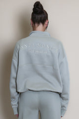 Half Zip Santa Monica Sweatshirt in Sage Green