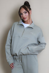 Half Zip Santa Monica Sweatshirt in Sage Green