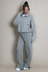 Half Zip Santa Monica Sweatshirt in Sage Green