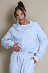 Iconic Hooded Zip Through Sweatshirt In Grey