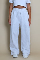 Wide Leg Joggers In Grey Marl
