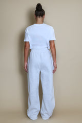 Wide Leg Joggers In Grey Marl