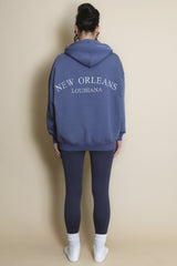 Dark Grey New Orleans Hooded Oversized Sweatshirt