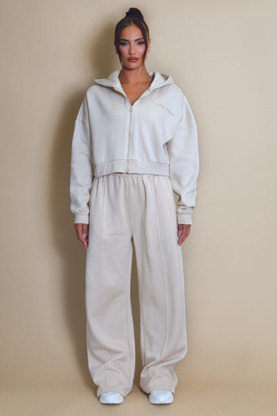 超美品　横浜流星着用　Hoodie coat Beige Cropped zip-through hoodie