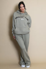 Manhattan Oversized Relaxed Hoodie In Sage Green