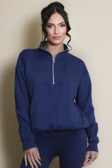 Half Zip Santa Monica Sweatshirt in Aegean Blue