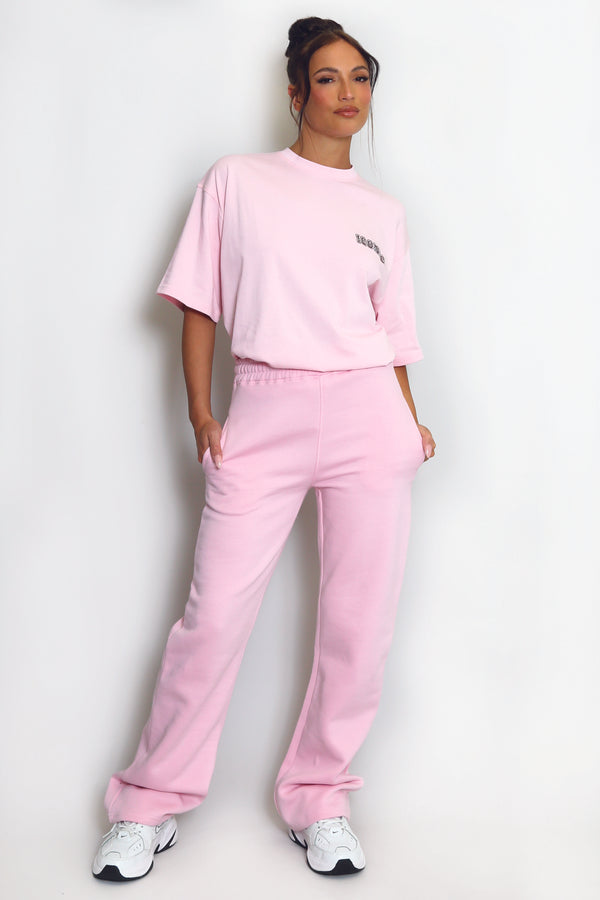 Luxe Wide Leg Jogger In Pink