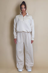 Half Zip Santa Monica Sweatshirt in Beige