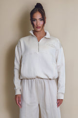 Half Zip Santa Monica Sweatshirt in Beige