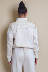 Half Zip Santa Monica Sweatshirt in Beige