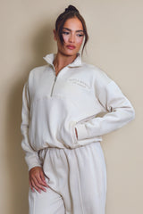 Half Zip Santa Monica Sweatshirt in Beige