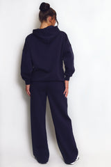 SOHO Slogan Hooded Sweatshirt in Navy