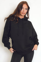 Stylist Embossed Oversized Hoodie In Black