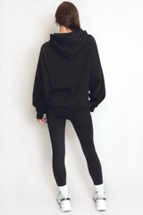 Stylist Embossed Oversized Hoodie In Black