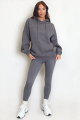 Stylist Embossed Oversized Hoodie In Grey