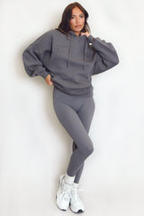 Stylist Embossed Oversized Hoodie In Grey