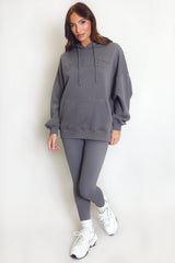Stylist Embossed Oversized Hoodie In Grey