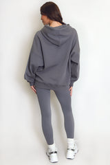 Stylist Embossed Oversized Hoodie In Grey