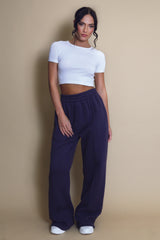 Wide Leg Joggers In Charcoal