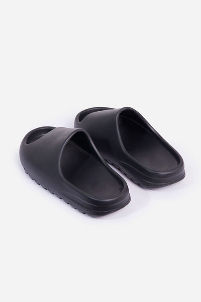 Rubber Ribbed Sole Sliders In Black ICONIC ATHLETICS