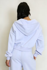 Iconic Cropped Zipper Hoodie In Lilac