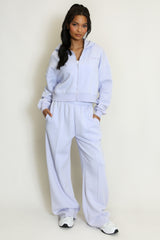 Iconic Cropped Zipper Hoodie In Lilac