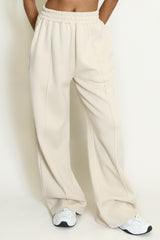 Wide Leg Joggers In Beige