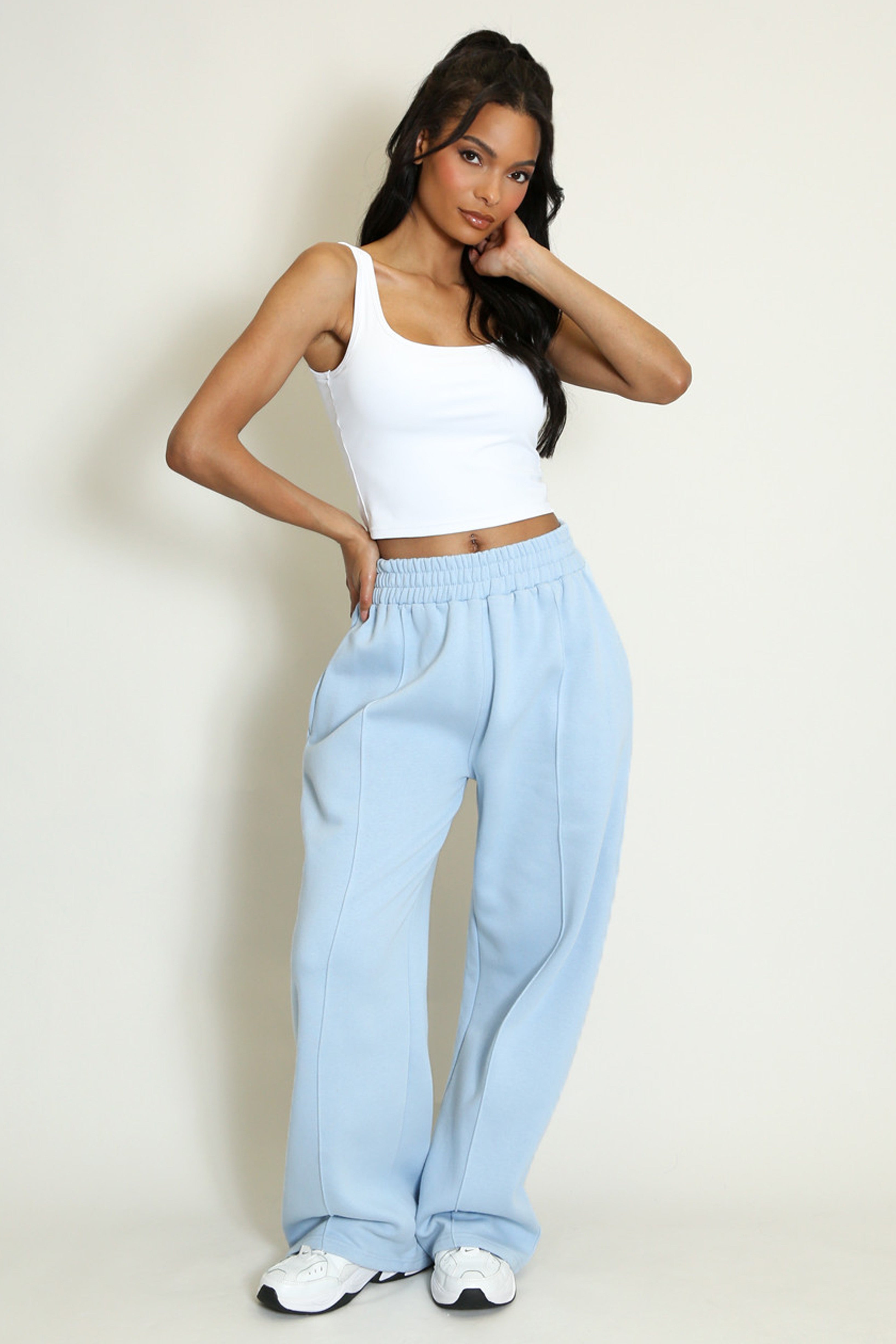 Wide Leg Joggers In Blue
