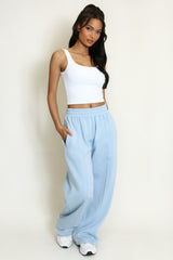 Wide Leg Joggers In Blue