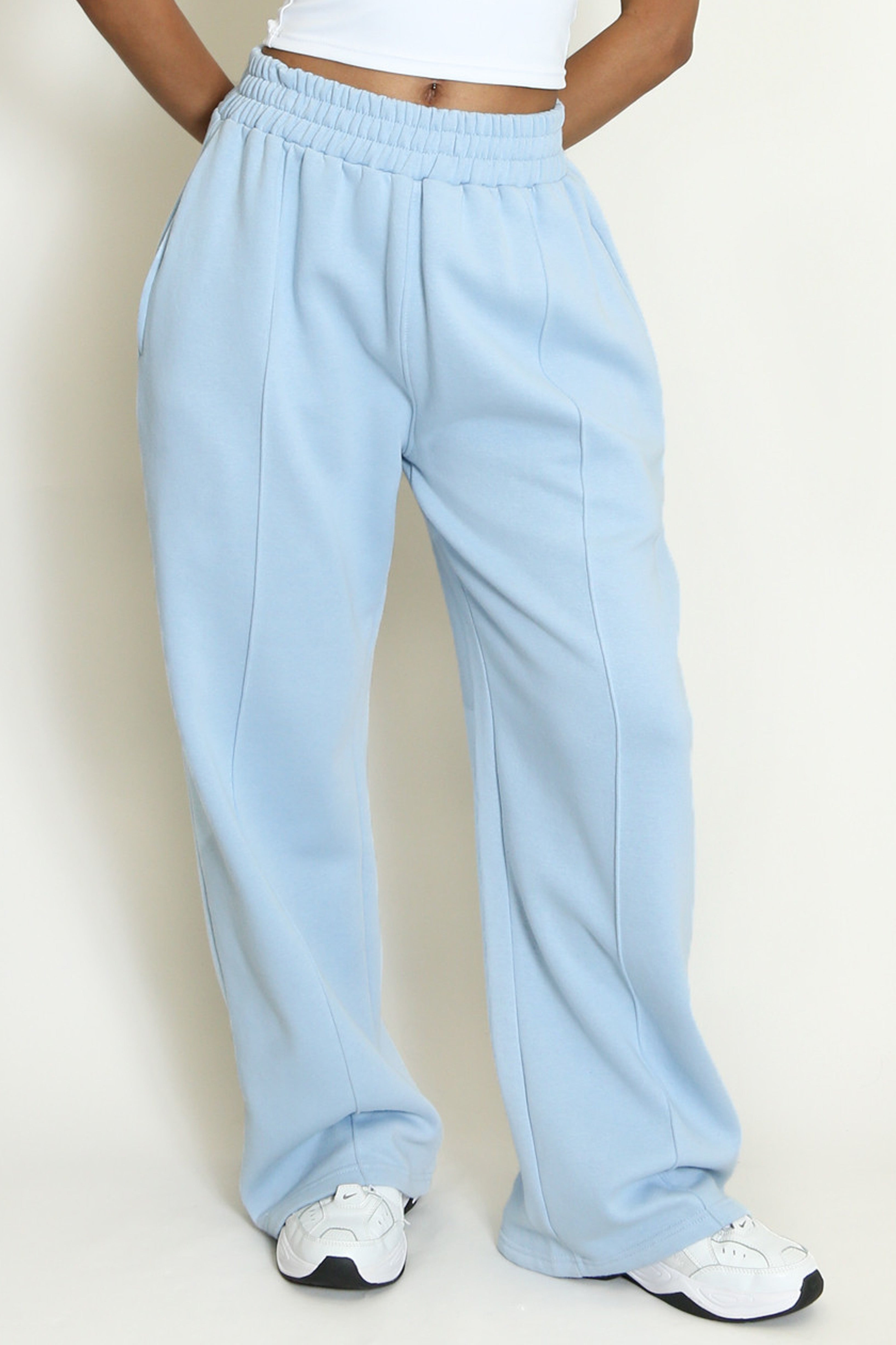 Wide Leg Joggers In Blue