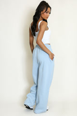 Wide Leg Joggers In Blue