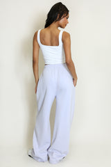 Wide Leg Joggers In Lilac