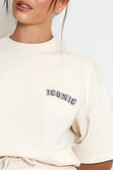 Iconic Embroidered T-Shirt In Beige