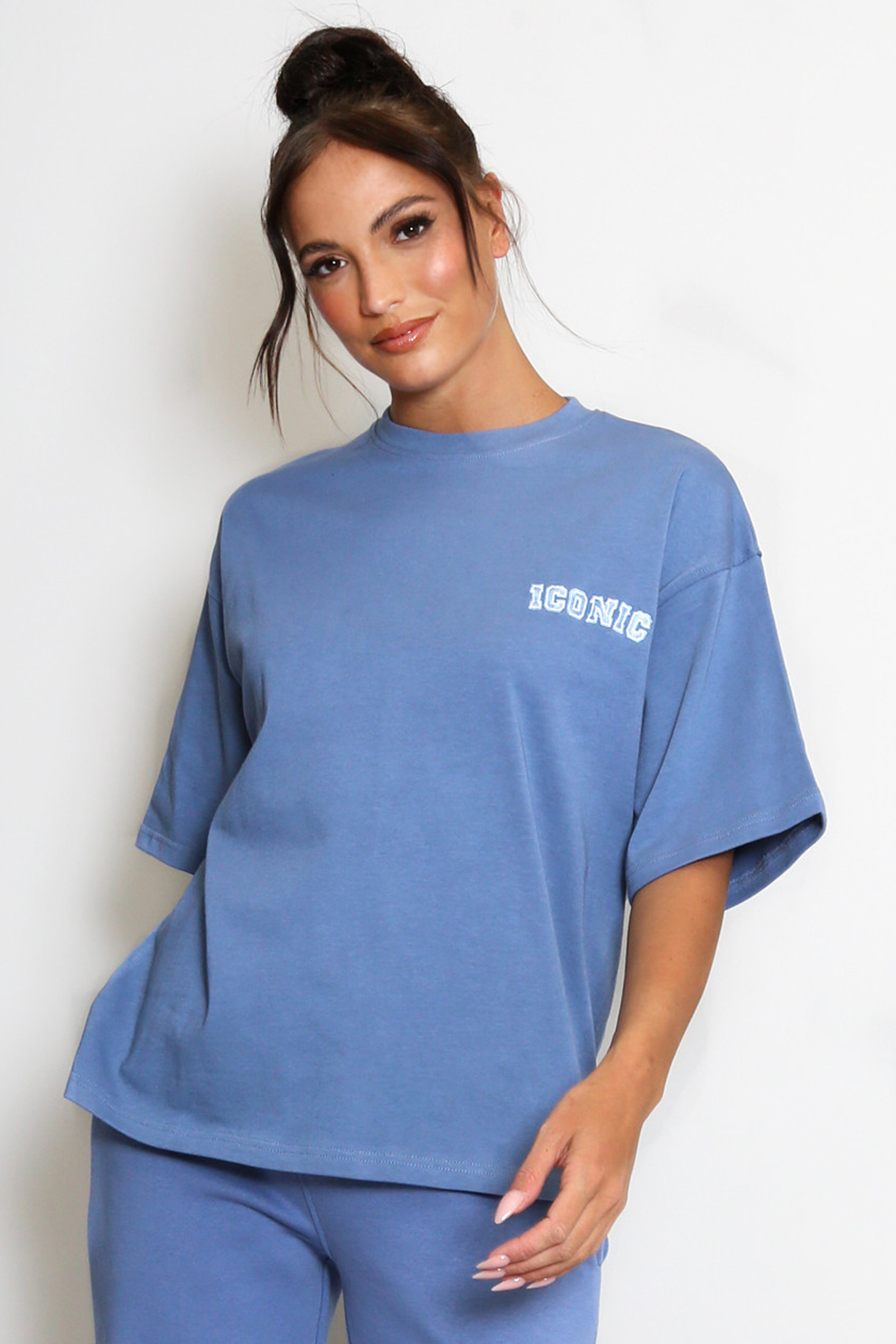 Iconic Embroidered T-Shirt In Washed Blue