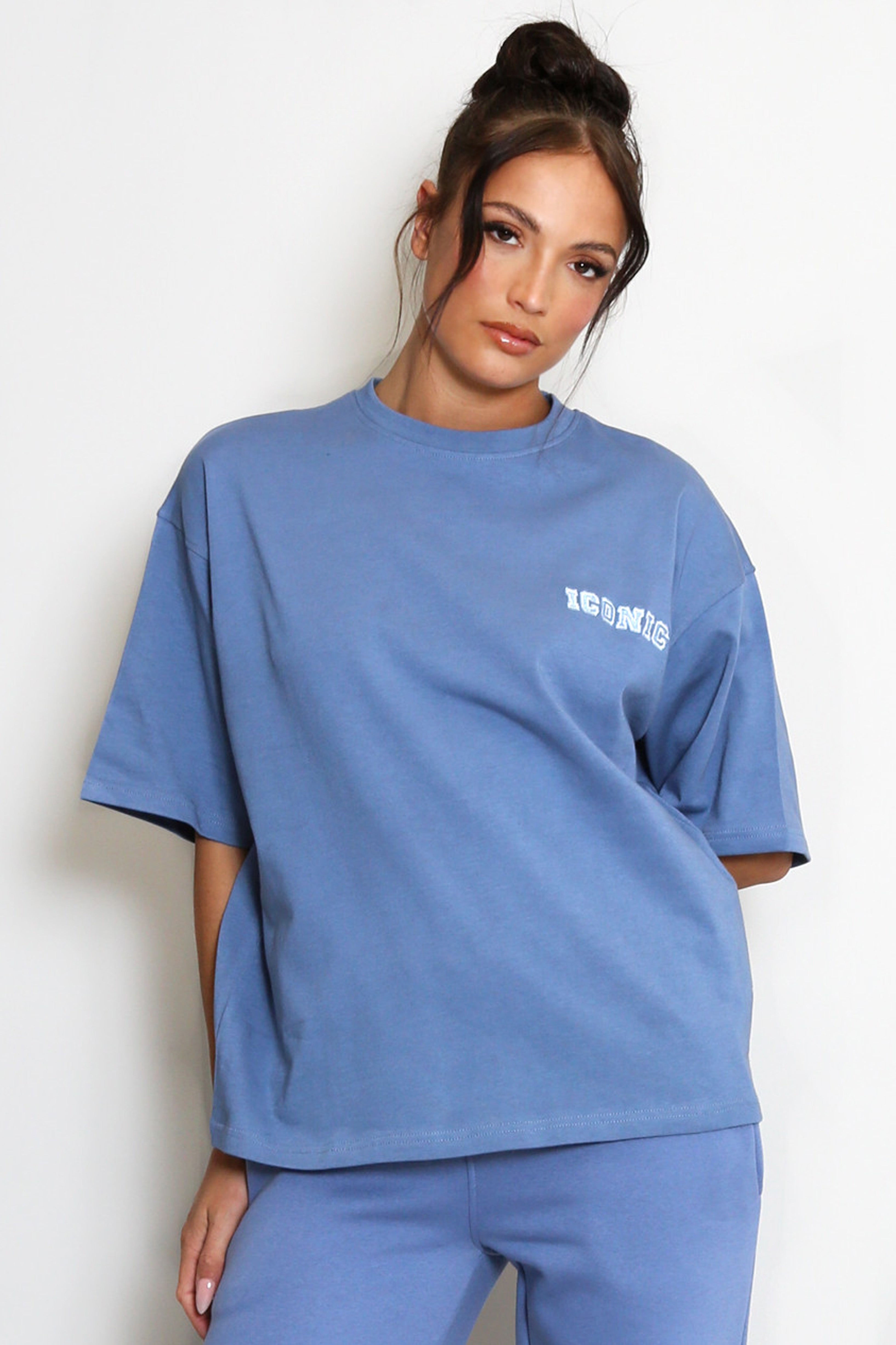 Iconic Embroidered T-Shirt In Washed Blue
