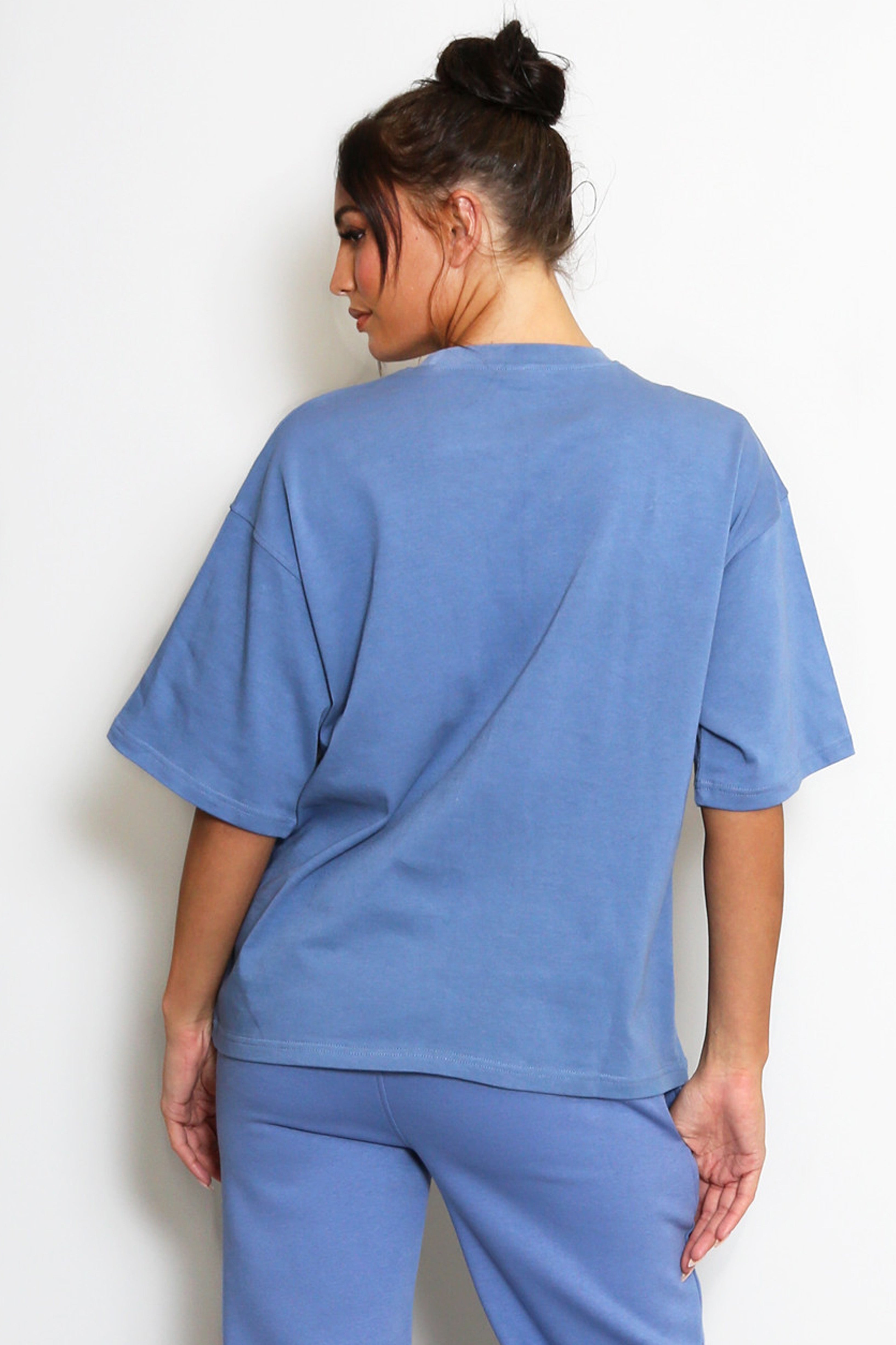 Iconic Embroidered T-Shirt In Washed Blue