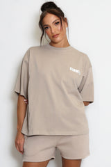 Iconic Embroidered T-Shirt In Taupe