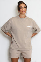 Iconic Embroidered T-Shirt In Taupe