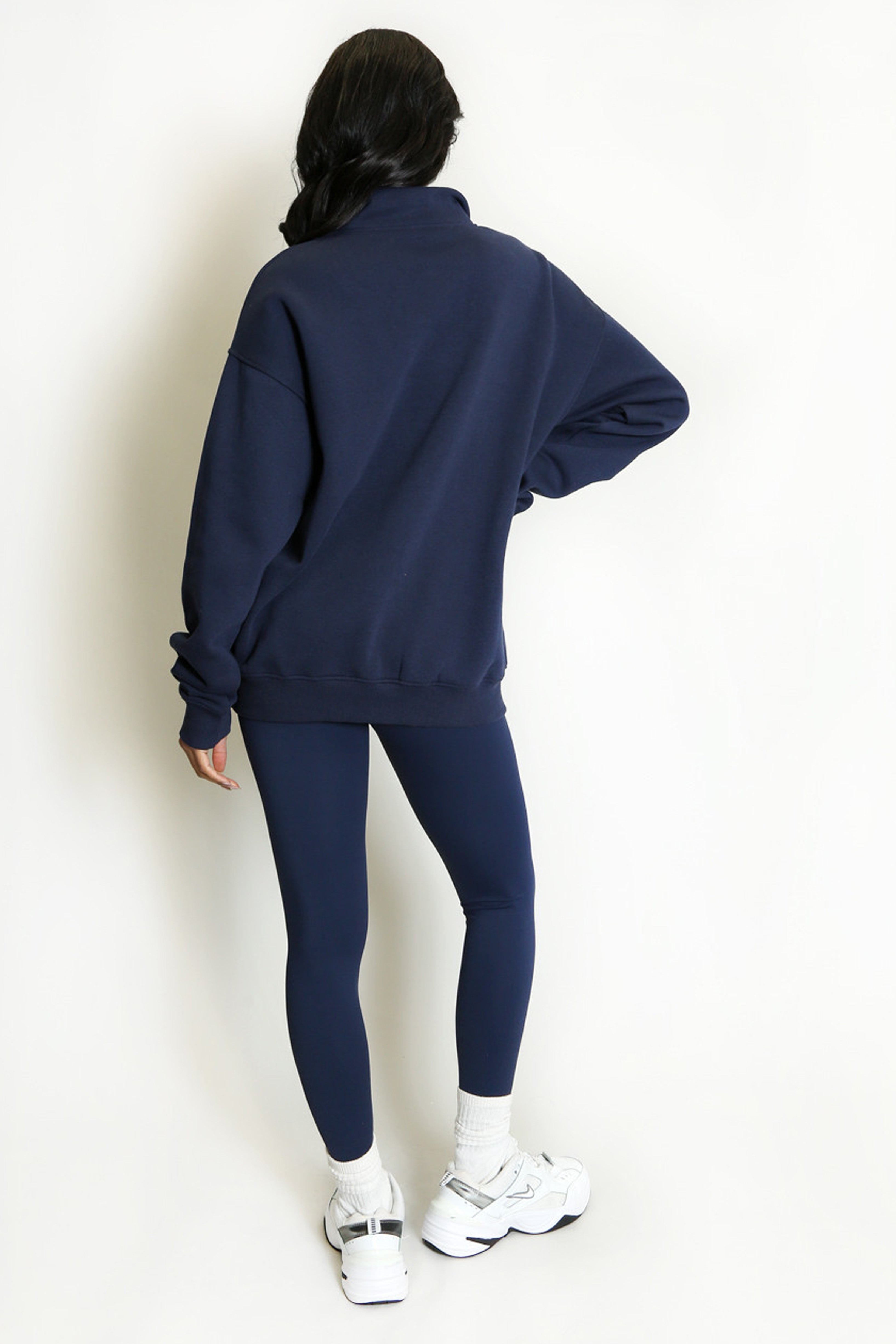 Vancouver Embroidered Zip Sweatshirt In Navy