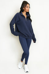 Half Zip Relaxed Fit Sweatshirt in Navy