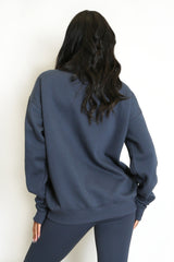 Half Zip Relaxed Fit Sweatshirt in Slate Grey