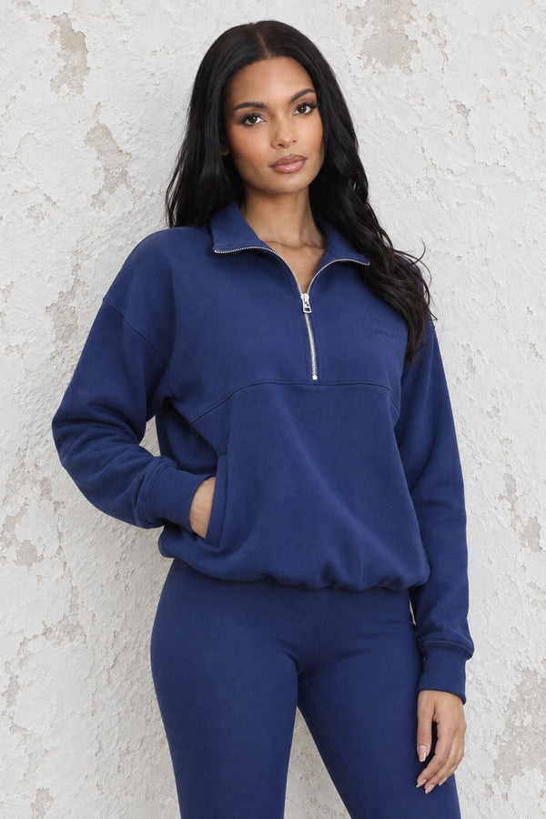 Half Zip Santa Monica Sweatshirt in Aegean Blue