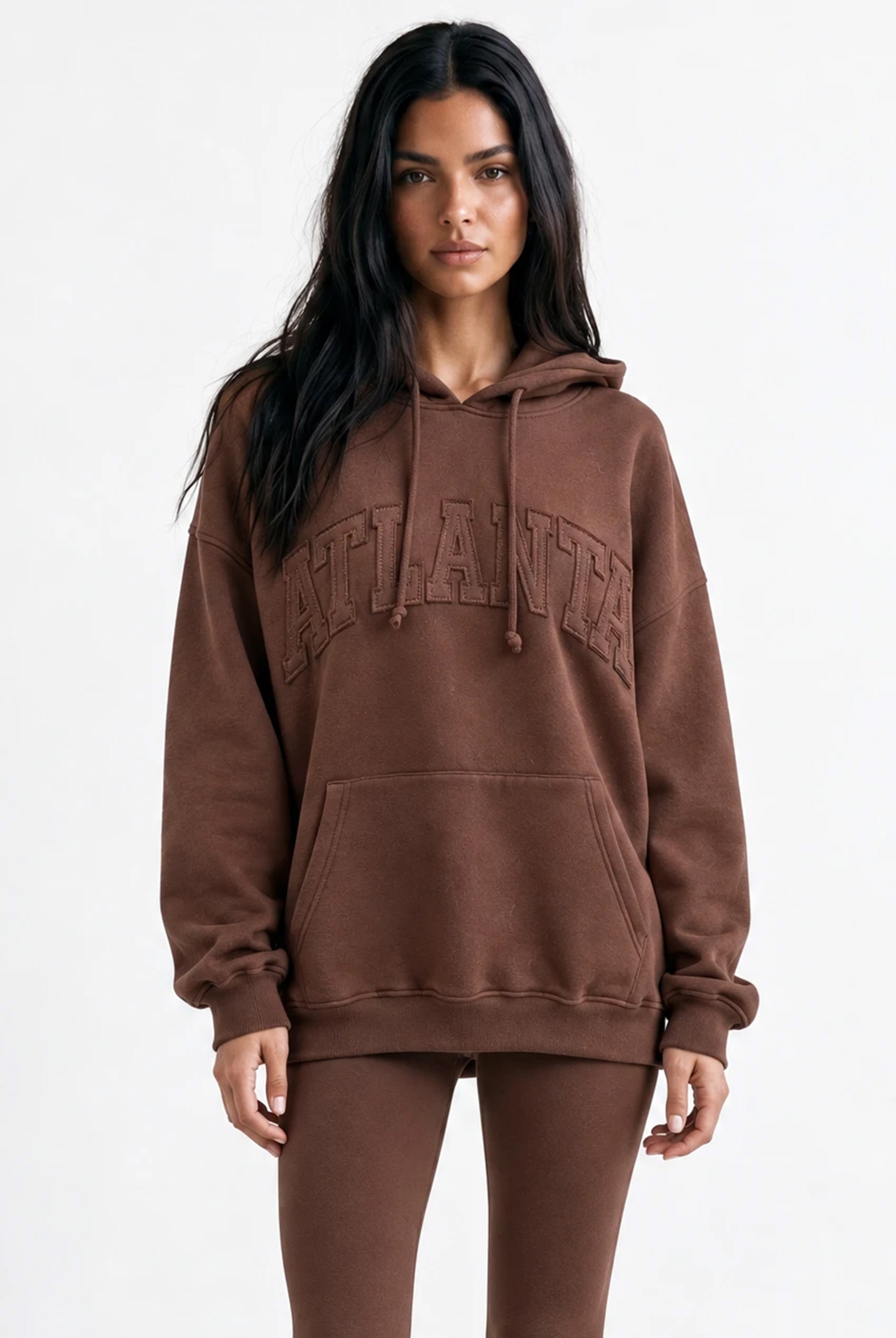 Atlanta Oversized Hoodie in Chocolate Brown