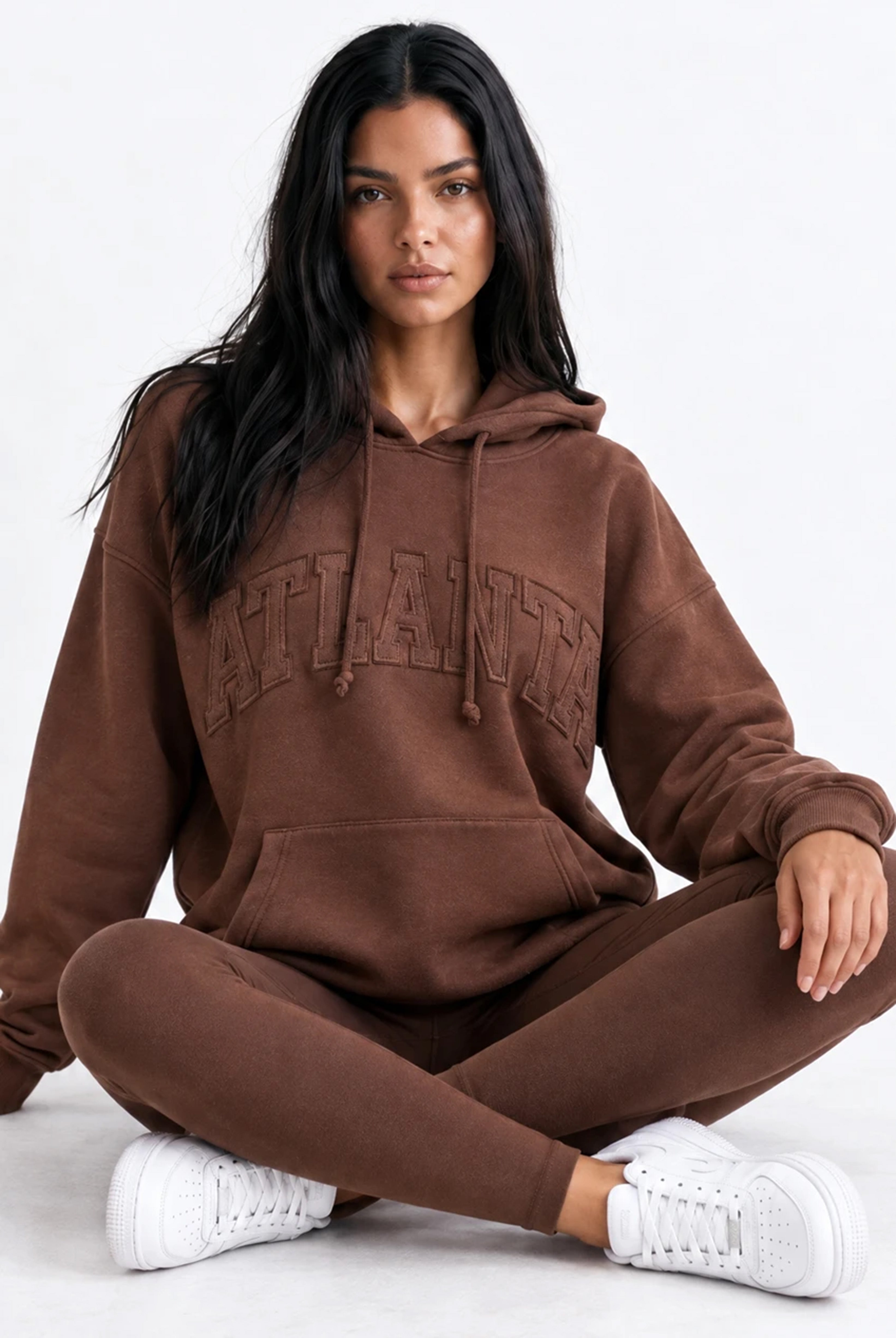 Atlanta Oversized Hoodie in Chocolate Brown