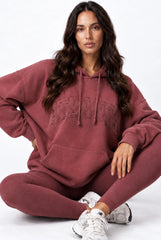 Atlanta Oversized Hoodie in Red Mahogany